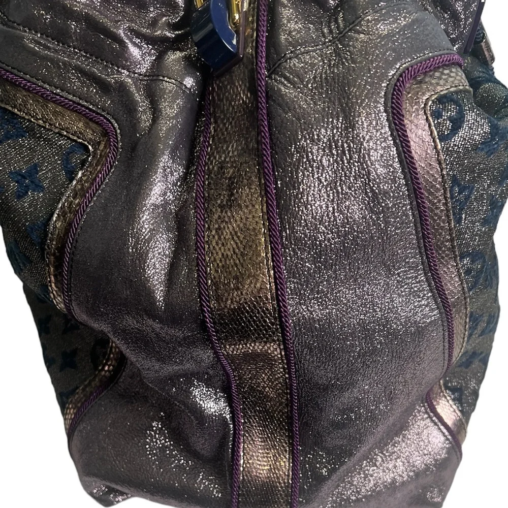 Louis Vuitton RARE Purple Monogram Lurex Blue Bird Bag Limited Edition